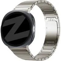 Bandz Titanium band ‘One Bead’ - Hoogwaardig titanium bandje geschikt voor Samsung Galaxy Watch 9 (40/44mm) / Watch 8 (40/44mm) / 8 Classic (46mm) - Inclusief inkort set (titanium naturel)