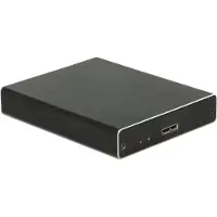 DeLOCK externe behuizing voor 2 M.2 SSD's (max. 80mm) met RAID - USB3.1 / zwart