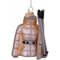 Vondels Kerstornament Glass Gold Ski Jacket 10,5 cm