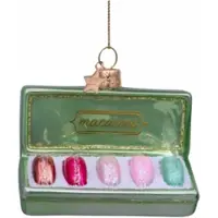 Vondels Kerstornament Glass Sage Box Of Macarons 5 cm
