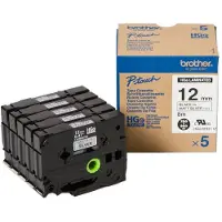 Brother HGe-M931V5 Labeltape Set van 5 stuks Tapekleur: Zilver (mat) Tekstkleur: Zwart 12 mm 8 m