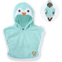 Corolle badcape pinguin voor babypop 30cm - poppenaccessoire.