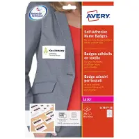 Avery Avery-Zweckform L4785-20 Naametiketten 80 x 50 mm Acetaatzijde Wit 200 stuk(s) Weer verwijderbaar Laser (kleur), Laser