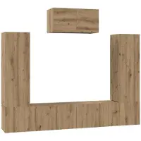 vidaXL Tv-meubelset 7 st Artisan Eiken Bewerkt hout