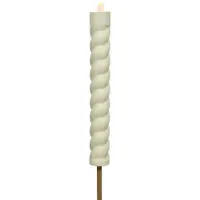Lumineo Solar fakkel swirl dia4-H90cm wit wit Kunststof Tuinbeeld