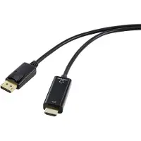 Renkforce DisplayPort / HDMI Adapterkabel DisplayPort-stekker, HDMI-A-stekker 1.00 m Zwart RF-5179186 DisplayPort-kabel