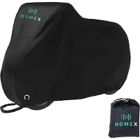 Homex Fietshoes - Universeel voor alle fietsen - Fietshoes voor 1 of 2 fietsen - Hoes voor scooter - 210D Oxford - Waterdicht - Ultra sterk - Incl. opbergzak
