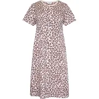 Gaubert Essential Dames Nachthemd Korte Mouw - Premium Gekamd Katoen - Panterprint - Roze - Maat XL - GB-6810