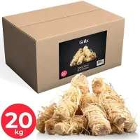 GrillX Aanmaakwokkels 20kg - Aanmaakkrullen ±1680 stuks - Ecologische Aanmaakblokjes - Houtwol Aanmaak wokkels - BBQ & Openhaard