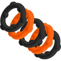 Oxballs - Gearheads - Spinner Cockringen Set - 5 stuks - Oranje/Zwart