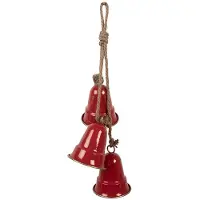 Clayre & Eef Hanger Bel 11x11x48 cm Rood Metaal