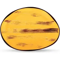 Wilmax Porseleinen Bord - Geel - 33 cm