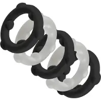 Oxballs - Gearheads - Spinner Cockringen Set - 5 stuks - Transparant/Zwart