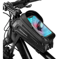 RockBros Frametas Fiets - Telefoonhouder Fiets - Waterdichte - TPU-gevoelig Touchscreen voor Smartphones tot 6,8 inch - Zwart