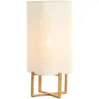 Light & Living Tafellamp Wyn 50 5cm Creme Touw Met Houtlook