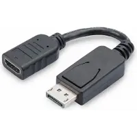 Digitus DisplayPort-adapter / Converter - DP - HDMI Type A St/Bu 0.15m, met interlock, DP 1.1a comp.