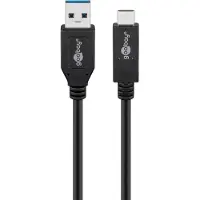 Pro USB 3.1 GEN 2 (USB 3.0) USB-C (M) naar USB-A (M) kabel - 10Gbit/s - Up to 60W - USB adapter - OTG kabel - USB-C (M) naar USB-A (M) kabel - 1m - 10Gbit/s - GEN 2 - zwart