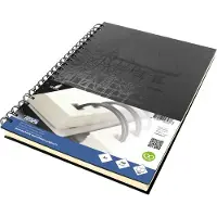 Kangaro dummyboek - A4 - zwart met design - met spiraal - 160 blanco pagina's - 140 grams - hard cover - notitieboek - K-5576