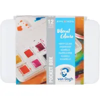 Royal Talens van Gogh aquarelverf pocketbox - 12 halve napjes - felle tinten