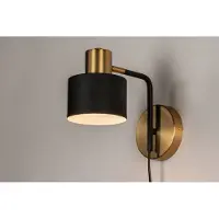 Lumidora Wandlamp 74253 - Voor binnen - PUGLIA - E27 - Zwart - Goud - Messing (kleur) - Metaal