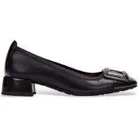 Hispanitas Dames Zwarte leren schoenen (38), Leer, 3 tot 5 cm, Geen, Casual HI254318