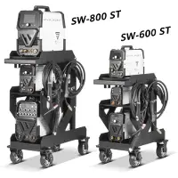Stahlwerk Lastrolley SW-600-ST | 1,5 mm wanddikte | Robuuste trolley voor lasapparatuur | Transporttrolley voor plasmasnijder met slang- en kabelhouder | Kettingslot gascilinder | Duurzame rubberen