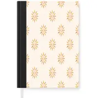 MuchoWow Notitieboek - Schrijfboek - Vrolijk - Zon - Blosjes - Boho - Notitieboekje klein - A5 formaat - Schrijfblok
