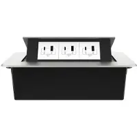 Livolo Stekkerdoos | Pop-Up | Zilver | Push | Inbouw | USB & USB-C | Wit