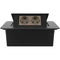 Livolo  | Zwart | 2 | Pop-Up Stekkerdoos | Push | Inbouw |