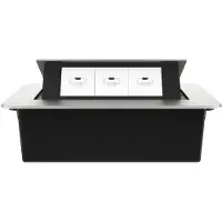 Livolo Stekkerdoos | Pop-Up | Zilver | 3-Voudige USB-C Oplader | Push Inbouw