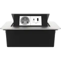 Livolo  | Zilver | 2 | Pop-Up Stekkerdoos | Push | Inbouw | France |