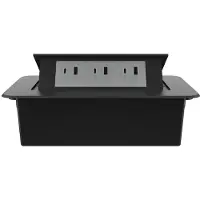 Livolo Stekkerdoos | Pop-Up | Zwart | Push | Inbouw | USB & USB-C | Grijs