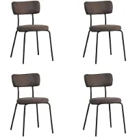 Bronx71 Industriële eetkamerstoel Lyon antraciet eco-leer - Eetkamerstoelen set van 4 - stoel