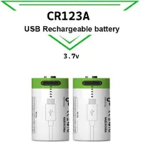 Smartoools Oplaadbare Li-ion CR123A Batterijen 3.7V - USB-C - 700 mAh - Duurzame Keuze - Lithium CR123A batterij accu - 2 stuks