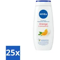 Nivea 25 x - Douchegel - Orange - Voelbaar Gladde Huid - 250 ml - Douchegel - Huid Verzorgen - Bamboemelk - Sinaasappelgeur - Voelbaar Gladde Huid