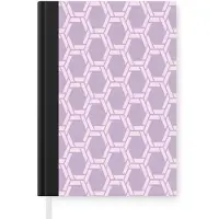 MuchoWow Notitieboek - Schrijfboek - Patroon - Roze - Paars - Notitieboekje klein - A5 formaat - Schrijfblok