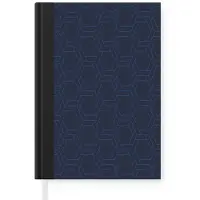 MuchoWow Notitieboek - Schrijfboek - Hexagon - Patroon - Blauw - Notitieboekje klein - A5 formaat - Schrijfblok