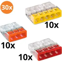 Wago 30st lasklemmenset | serie 2273 | 3 voudig / 4 voudig / 5 voudig |(30 stuks) |
