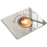 Wallfluent Glazen Snijplanken - Lekker kopje koffie! Snijplanken Glas - 40 cm x 52 cm - Bruin Snijplanken van Glas - Keuken Snijplank Glas - Glazen Snijplank Voor Keuken - Antislip Glazen Snijplank