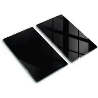 Wallfluent Glazen Snijplanken - Zwart Snijplanken Glas - 2 stucks 30 cm x 52 cm - Zwart Snijplanken van Glas - Glazen Hakplank - Decoratieve Glazen Snijplank - Glazen Snijplank met Antislip
