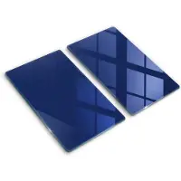 Wallfluent Glazen Snijplanken - Blauw Snijplanken Glas - 2 stucks 30 cm x 52 cm - Donkerblauw Snijplanken van Glas - Snijplank van Glas - Decoratieve Glazen Snijplank - Glazen Snijplank met Antislip