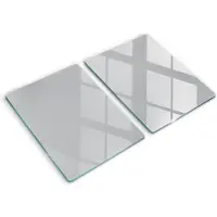 Wallfluent Glazen Snijplanken - Grijs Snijplanken Glas - 2 stucks 40 cm x 52 cm - Grijs Snijplanken van Glas - Keuken Snijplank Glas - Glazen Snijplank Voor Keuken - Antislip Glazen Snijplank