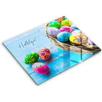 Wallfluent Glazen Snijplanken - Paas Alleluia! Snijplanken Glas - 40 cm x 52 cm - Veelkleurig Snijplanken van Glas - Snijplank van Glas - Glazen Snijplank Voor Keuken - Antislip Glazen Snijplank