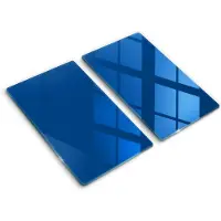 Wallfluent Glazen Snijplanken - Blauw Snijplanken Glas - 2 stucks 30 cm x 52 cm - Blauw Snijplanken van Glas - Glazen Serveerplank - Design Glazen Snijplank Keuken - Antislip Glazen Serveerplank