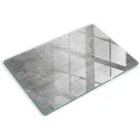 Wallfluent Glazen Snijplanken - Betonnen textuur Snijplanken Glas - 80 cm x 52 cm - Grijs Snijplanken van Glas - Glazen Serveerplank - Decoratieve Glazen Snijplank - Glazen Snijplank met Antislip