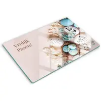 Wallfluent Glazen Snijplanken - Vrolijk Pasen! Snijplanken Glas - 80 cm x 52 cm - Veelkleurig Snijplanken van Glas - Glazen Keukenplank - Hygiënische Snijplank van Glas - Antislip Hakplank van Glas