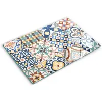 Wallfluent Glazen Snijplanken - Decoratieve tegels Snijplanken Glas - 80 cm x 52 cm - Veelkleurig Snijplanken van Glas - Glazen Snijplank - Hygiënische Snijplank van Glas - Antislip Hakplank van Glas