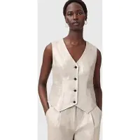 AllSaints Averie Waistcoat Silver Grey Maat: 4 | Gilets Outlet | Dames | Zilver