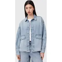 AllSaints Hettie Denim Shacket Light Indigo Maat: L | Spijkerjassen Outlet | Dames | Blauw
