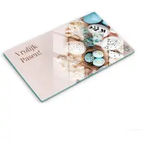 Wallfluent Glazen Snijplanken - Vrolijk Pasen! Snijplanken Glas - 30 cm x 52 cm - Veelkleurig Snijplanken van Glas - Glazen Snijplank - Hygiënische Snijplank van Glas - Antislip Hakplank van Glas